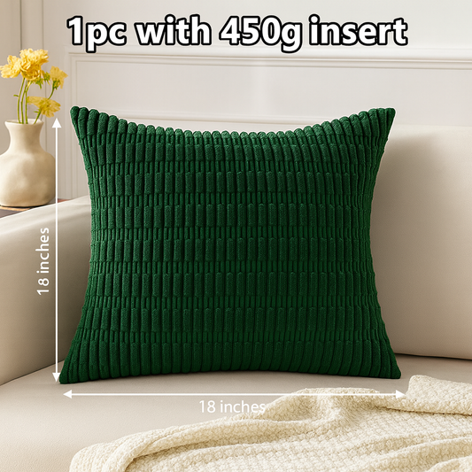 18"x18" tufted dot corduroy throw pillow 16 colors soft 3d dotted texture 450g insert included
