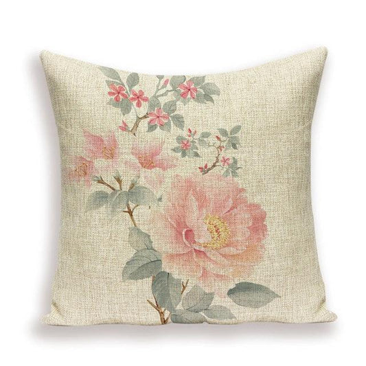 Decorative Plant Flower Throw Pillow Cover Soft Linen Cushion Cover For Living Room Couch Sofa Patio Outdoor Home Decor Decorative Plant Flower Throw Pillow Covers For Couch Sofa Bed Modern Quality Design Cushion Cover 45x45cm