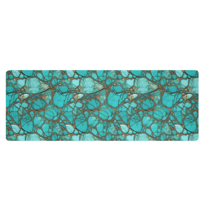 Turquoise Long Kitchen Mat 48"x17" Made in America