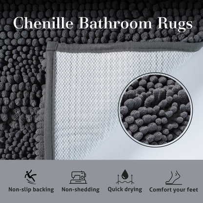 Kasentex Soft Absorbent Bath Rug - Plush Non-Slip Bathroom Mat